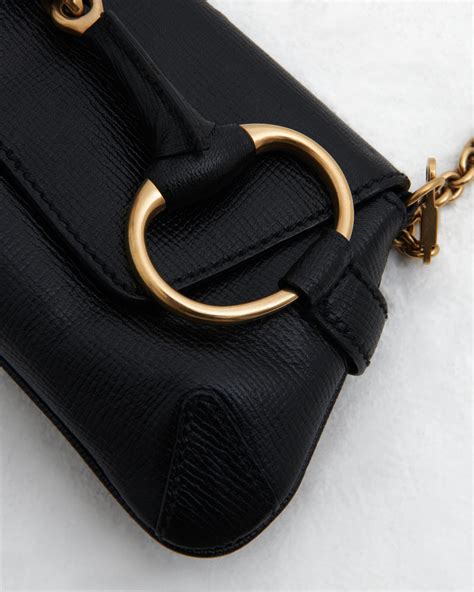 Gucci by Tom Ford F/W 2003 Black leather 'Horsebit' chain 